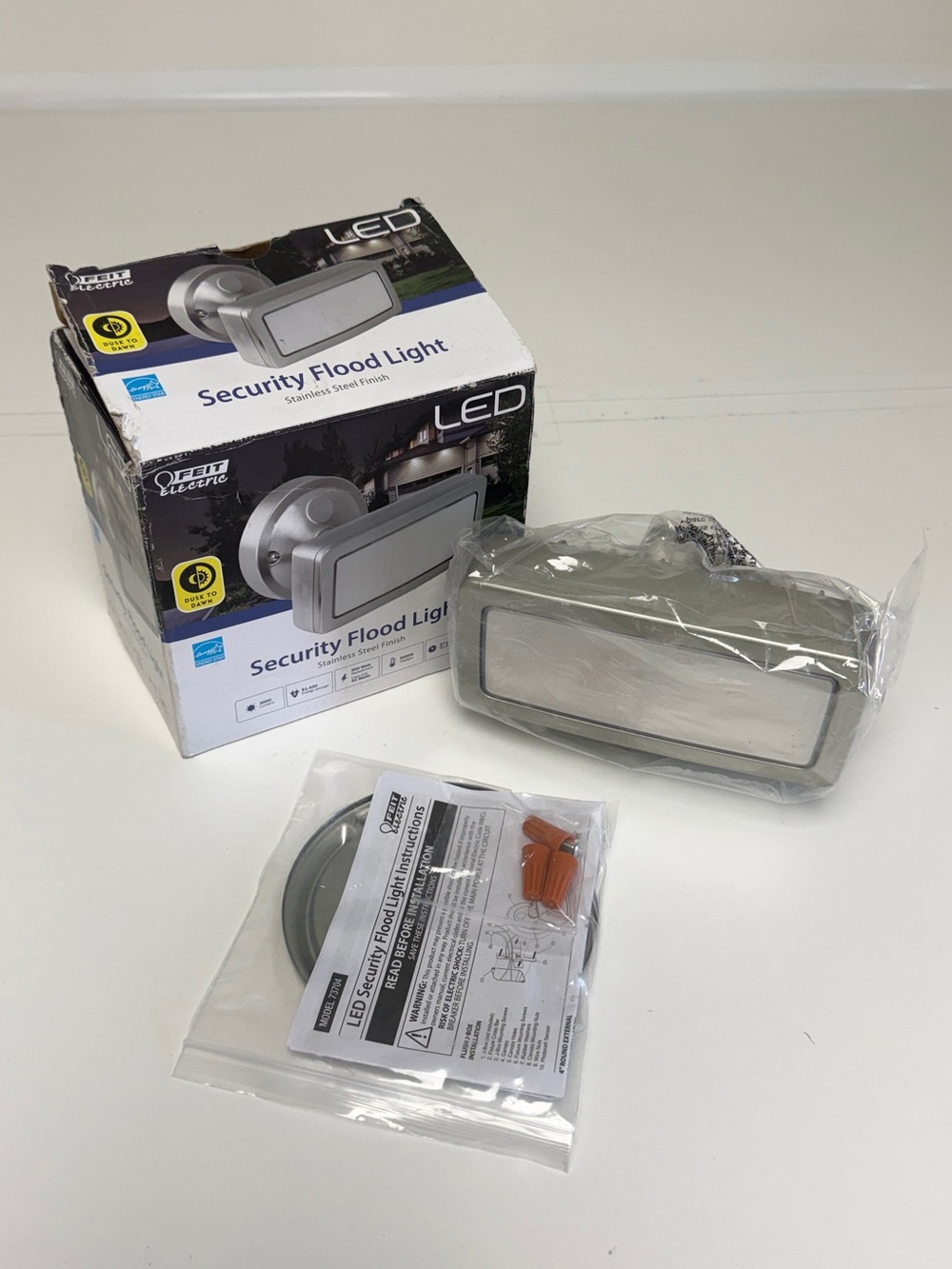 LED Security Flood Light - Brushed Silver